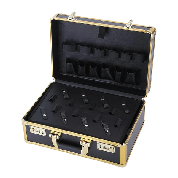 Eco-Friendly Maxbell Large Barber Salon Tool Storage Travel Carry Case Hairdresser Organizer Box Golden Effective