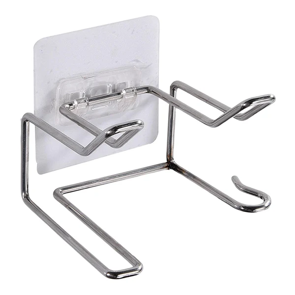 Superior Maxbell Hair Dryer Holder Bathroom Storage Box Shelf Hanging Rack for Straightener Silver Style A Smooth