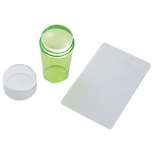 Authentic Maxbell Nail Art Stamper Head with Scraper Soft Head Silicone Manicure DIY Green Natural