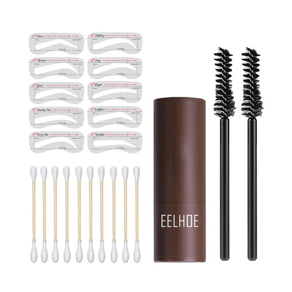 Next-Generation Maxbell Eyebrow Stamp Shaping Kit Waterproof for Hairlines Eye Makeup Light Brown Recyclable