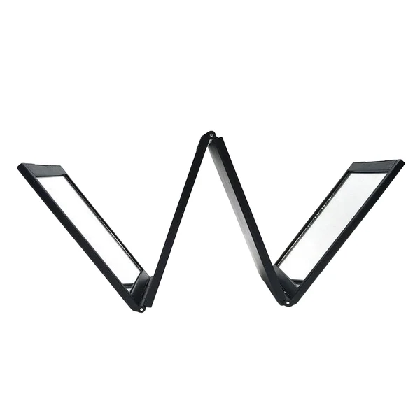 Sustainable Maxbell Mini Travel 4 Panel Expandable Cosmetic Makeup Mirror Black Adjustable Solid