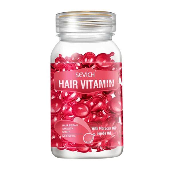Casual Maxbell Hair Vitamin Serum Capsule with Vitamins B5 Oil Repair Hair For Women red Recyclable