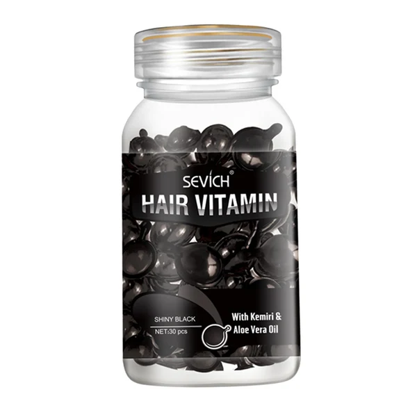 Premium Material Maxbell Hair Vitamin Serum Capsule with Vitamins B5 Oil Repair Hair For Women black First-Class