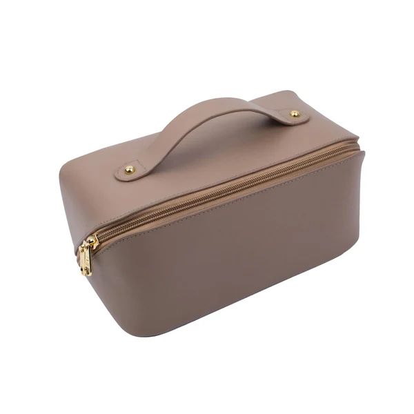 Secure Maxbell Toiletry Bag PU Leather Toiletry Accessories for Female Anniversary Dating Coffee Original