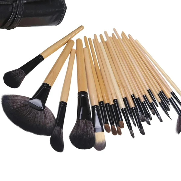 Trendy Maxbell Makeup Brush Sets with Roller Bag Shadows Brush Powder Brush for Women Gifts Natural Genuine