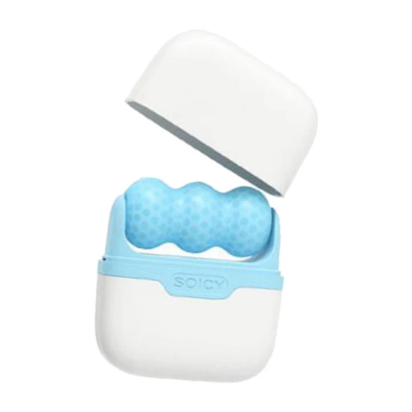 Minimalist Maxbell Portable Dual Heads face roller for Face Tightening for Neck Redness Bluish Sophisticated