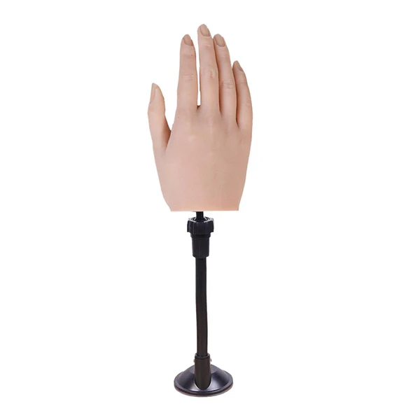 High-Performance Maxbell Silicone Practice Hand for Acrylic Nails Movable Flexible Fake Hand Style 1 World-Class