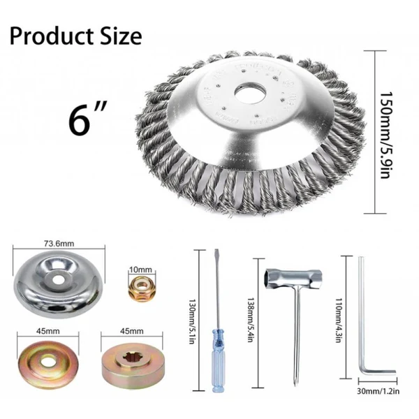 Fine Maxbell Trimmer Head Grass Weeds Brush Cutting Head for Gardening Lawnmower Driveway 10inch Natural