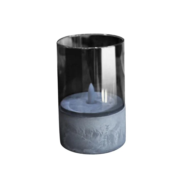 Innovative Maxbell Flameless LED Candle Crafts Tea Light Candle for Living Room Hallway Bedroom 8cmx8cmx15cm Grey World-Class