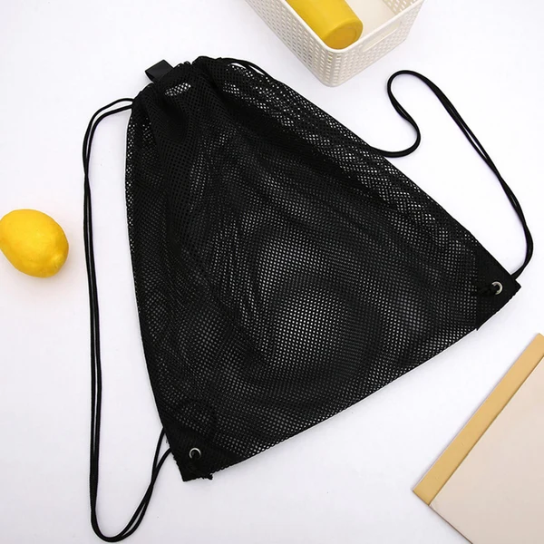 High-Quality Maxbell Maxbell Mesh Drawstring Backpack Durable Mesh Bag Rucksack for Yoga Swimming Camping 45cmx60cm First-Class