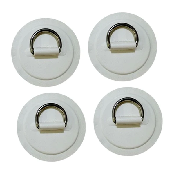 Premium Maxbell 4Pcs D Rings Patch Stainless Steel Cord Buckles for Boat Paddle Board Dinghy White Practical