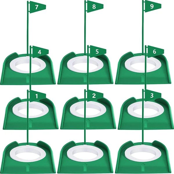 High-Performance Maxbell 9Pcs Practice Hole with Flag Backyard Putter Practicing Putting Cup for Golf Green Flag First-Class
