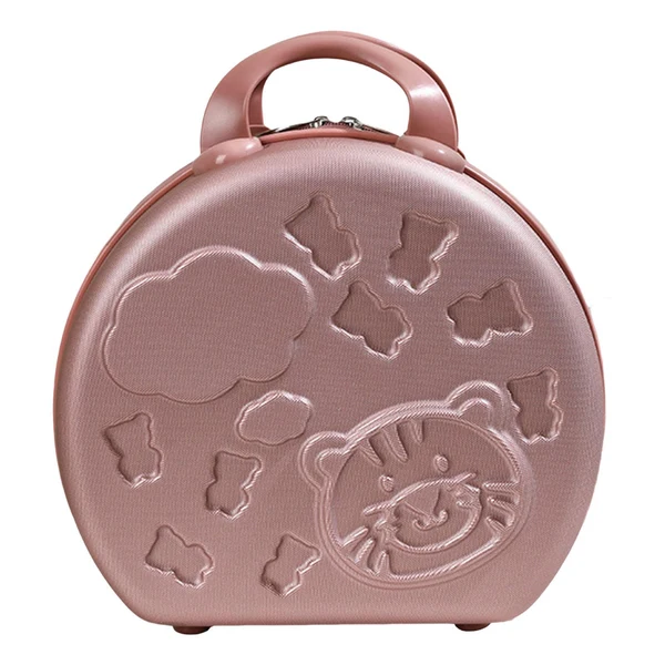 Sophisticated Maxbell Mini Hard Shell Cosmetic Case Organizer Makeup Brush Holder Small Girls Rose Gold Solid
