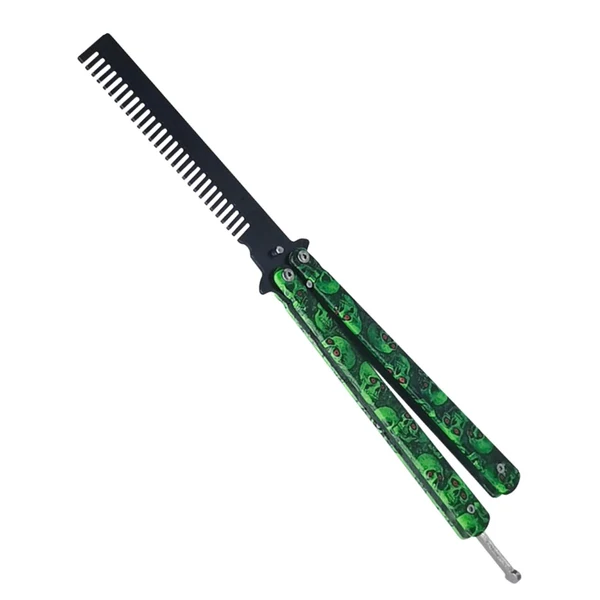Quality Maxbell Practice Butterfly Comb Trainer Foldable Stainless Steel Metal Practice Comb Green Effective