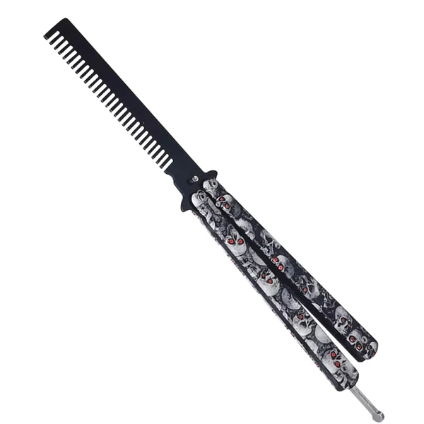 Classic Maxbell Practice Butterfly Comb Trainer Foldable Stainless Steel Metal Practice Comb White Safe