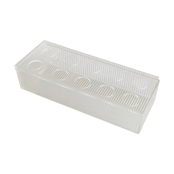 Long-Lasting Maxbell Maxbell Acrylic Flower Vase Centerpiece Shelf Long Decorations with Vertical Stripes 25x10x6.5cm Prestigious