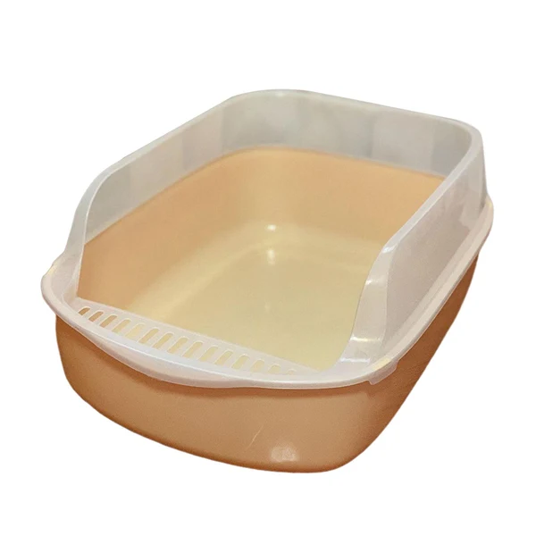 Convenient Maxbell Cat Litter Box Bedpan Cat Sandbox for Medium Large Cats Rabbit Small Animals Yellow Clean