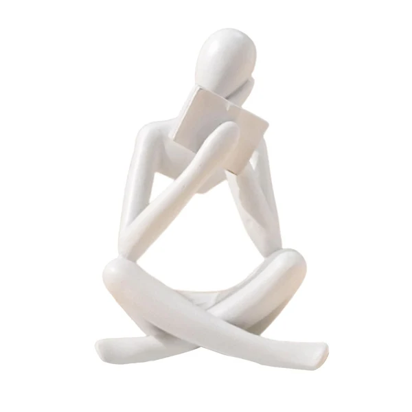 Luxury Maxbell Maxbell Figurine Human Figurine Figures Thinker Statue for Desktop Shelf Living Room 8cmx6cmx12cm White Versatile