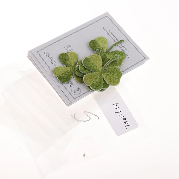 Superior Maxbell Pack of 5 Embroidered Iron on Patches Badge Cloth Stickers Three Leaf Clover Exclusive
