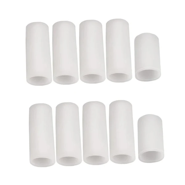 Long-Lasting Maxbell 10pcs Silicone Gel Toe Finger Caps Covers Sleeves Tubes Skin Color Enhanced