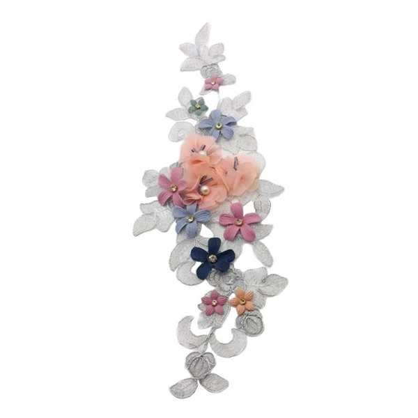 Organic Maxbell Flowers Embroidered Patch Sticker for Clothing Jacket Jeans Lace Applique Safe