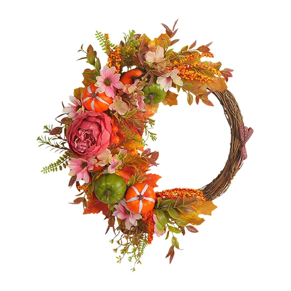 Sophisticated Maxbell Front Door Fall Wreath Artificial Garland Flower Party Autumn Harvest Wreath Orange Flower Refined