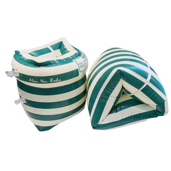 Versatile Maxbell Swimming Arm Rings Tube Armlets Float Sleeves Pool Inflatable Swim Arm Bands Green Stripe Modern