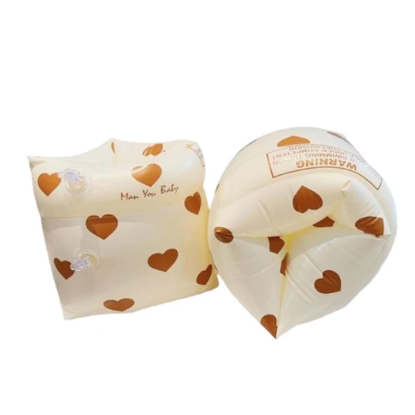 Crafted Maxbell Swimming Arm Rings Tube Armlets Float Sleeves Pool Inflatable Swim Arm Bands Brown Heart Contemporary
