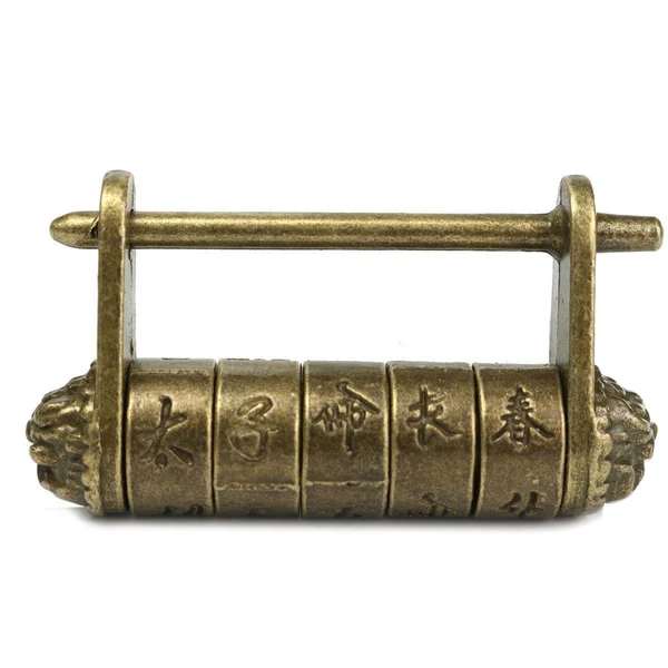 Long-Lasting Maxbell Chinese Old Style Carved Word Password Padlock Locks Efficient