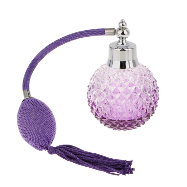High-Grade Maxbell New Vintage Crystal Perfume Bottle Purple Spray Atomizer Refillable Glass Reusable