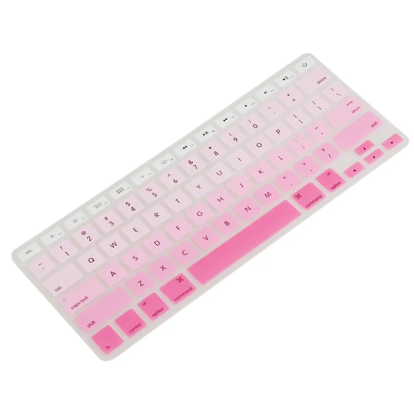 Certified Maxbell English Silicone Keyboard Cover Protector for Macbook Air 13 15 17 Pink Elite