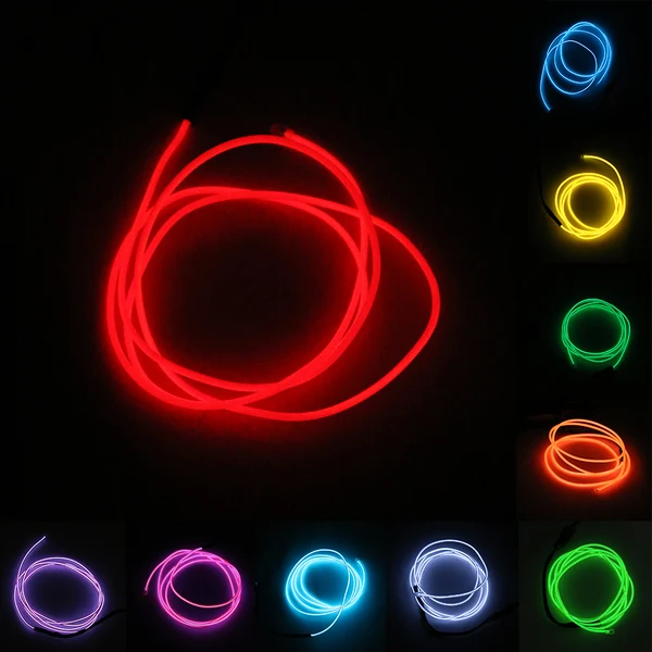 Soft Maxbell Luminescent Neon LED Lights Glow EL Wire String Strip 1M Red Responsible