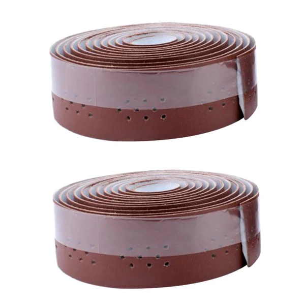 Artisan Maxbell 2Pcs Bicycle Handlebar Tape PU Leather Handlebar Strap Breathable 1.9m Brown Dependable
