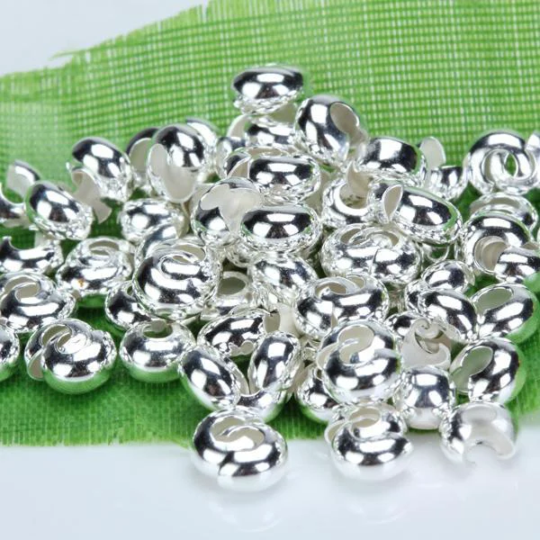 Clean Maxbell 100pcs Silver Tone Crimp Covers Beads Jewelry Findings Traditional