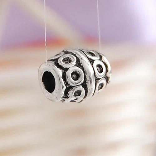 Practical Maxbell 20pcs Tibet Silver Bead Spacers 6.7 x 8mm Detailed