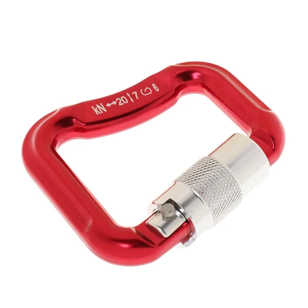 Organic Maxbell Aluminum Alloy Locking Caribiners for Paragliding 20KN - Red Smooth