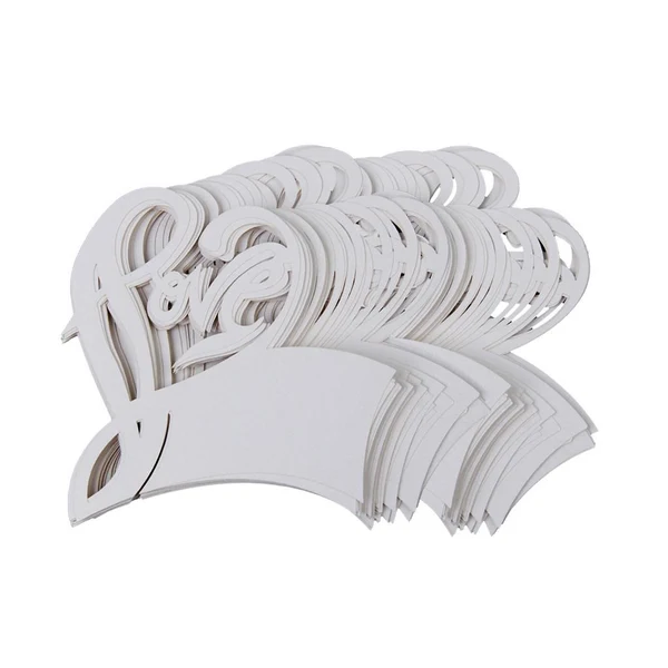 Quality 100pcs Love Heart Wine Glass Place Cards Wedding Name Party Favour Table Decor High-Performance