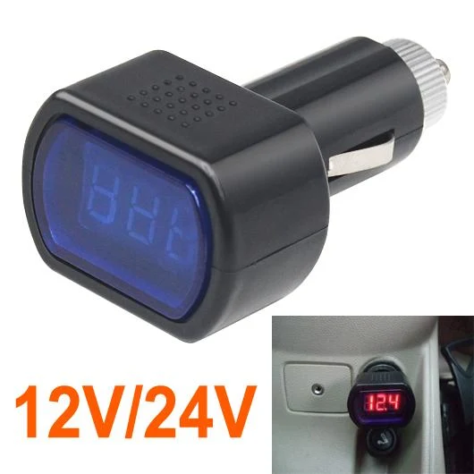 Excellent Maxbell Digital LED 12V 24V Car Vehicle System Voltmeter Voltage Gauge Volt Meter Elegant