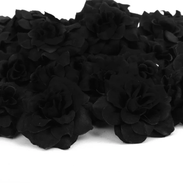 Traditional Maxbell 50 Silk Roses Artificial Bridal Clips Wedding Decoration Flower Heads Black Excellent