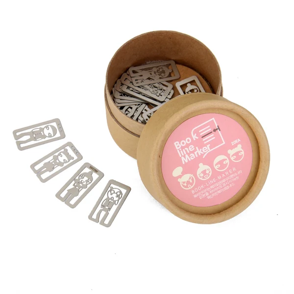 User-Friendly Maxbell Classic 20pcs box 4 styles Metal Bookmarks Souvenir- Girl Face Expressions Durable