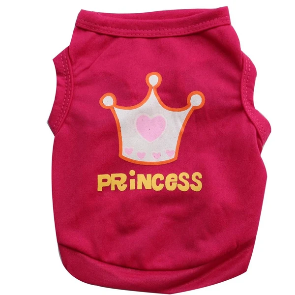 Easy-to-Use Maxbell Summer Princess Crown Pattern Vest Dog Clothes for Puppy Pet Dog Red Size XS Artisan