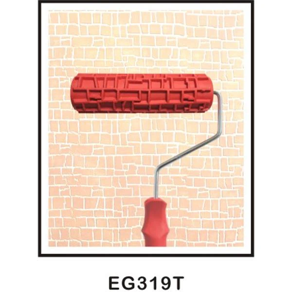 Trendy Maxbell 7inch Brick Wall Pattern Embossed Painting Roller with Plastic Handle High-Grade