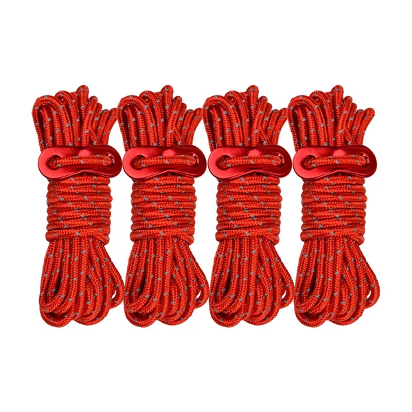 Traditional Maxbell 4x Reflective Guyline Camping Tent Rope Cord Guide Sailing Lanyard Red Long-Lasting