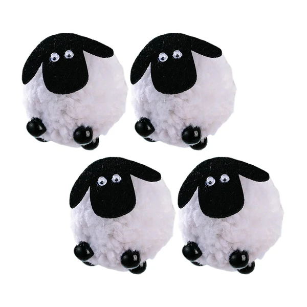 Authentic Maxbell Hanging Lamb Ornaments Mini Eid AL Adha Plush Figures for Holiday Home 4Pcs 4x4cm Artisan