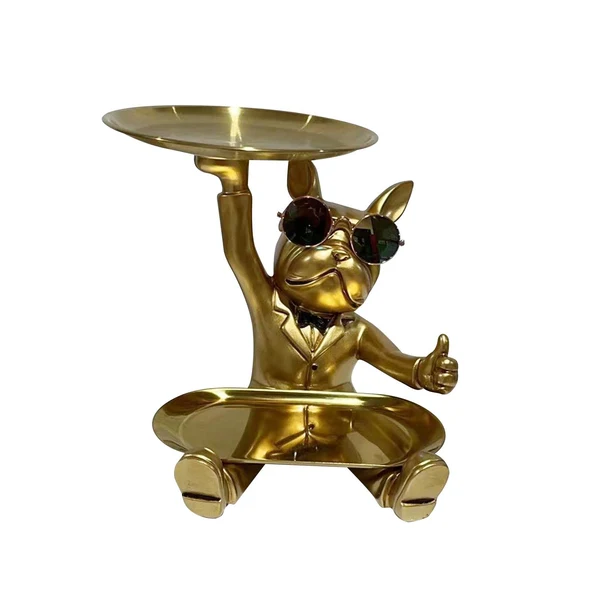 Original Maxbell Bulldog Statue Modern Desk Storage Tray Desktop Ornament for Table Detailed