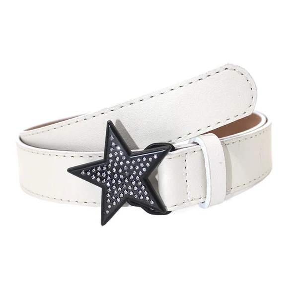 Consistent Maxbell Women PU Leather Belt 1.1inch Width Versatile Ladies Waist Belt for Jeans White Effective