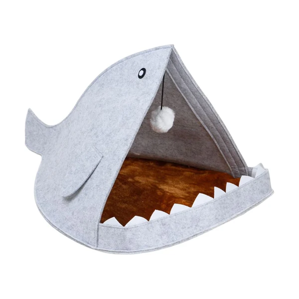Carefully Designed Maxbell Felt Cat Beds for Indoor Cats Lightweight Cat Bed Houses Funny Small Dog Bed Gray Smart