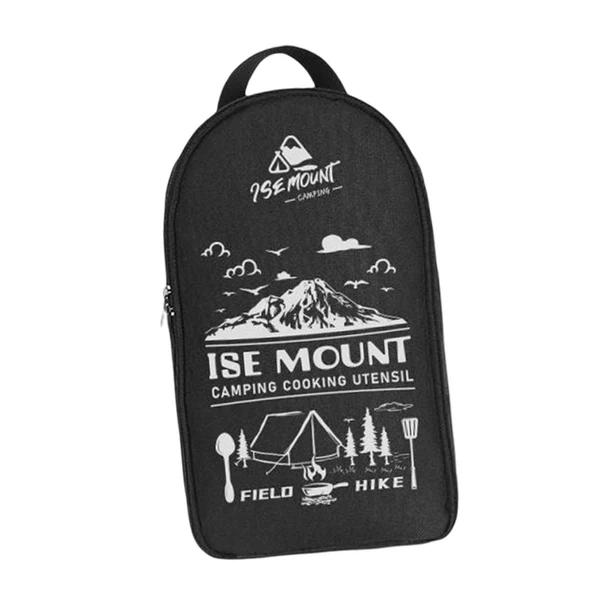 Fashionable Maxbell Camping Utensils Storage Bag Elastic Straps for Cutlery Set Travel with Pattern Black Flexible