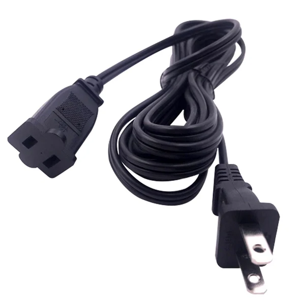 Certified Maxbell American 2Pin Male to Female Power Cable Cord Premium 3M 9.8ft Black Green