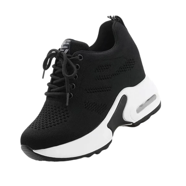 Enhanced Maxbell Women Sneakers Wedge Shoes for Autumn Walking Ladies Girls 39 black Trendy